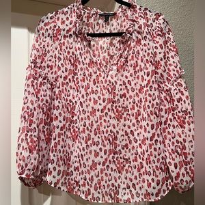 Banana Republic Pink Animal Print Blouse SzS